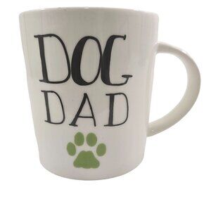 Pfaltzgraff DOG DAD Paw Print Large White 16 Oz Ceramic Coffee Tea Mug Cup